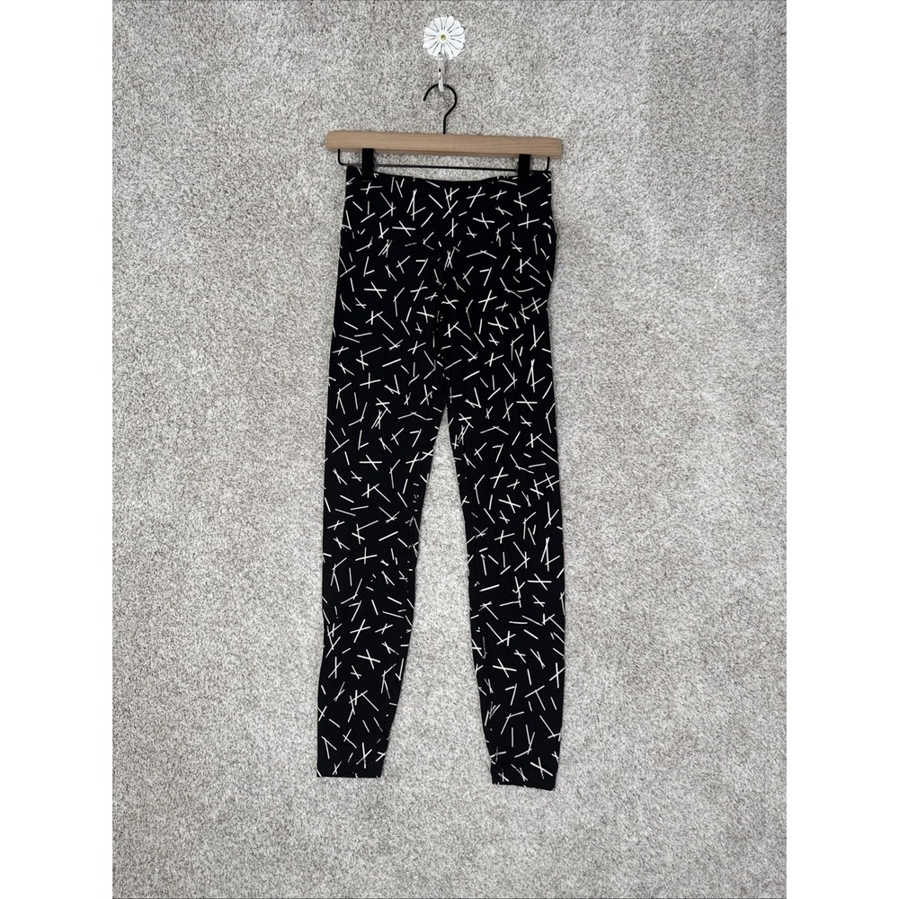 Tory Burch Sport Womens Black & White Pull On Compression Leggings Size Small